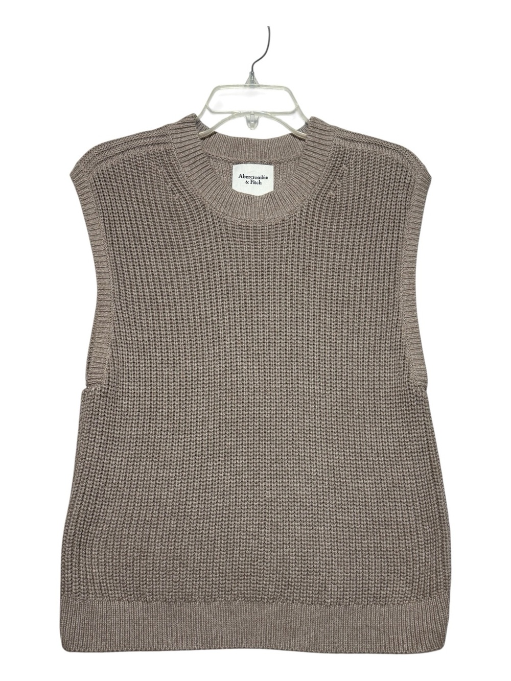 Abercrombie & Fitch Taupe Chunky Knit Sweater Vest M